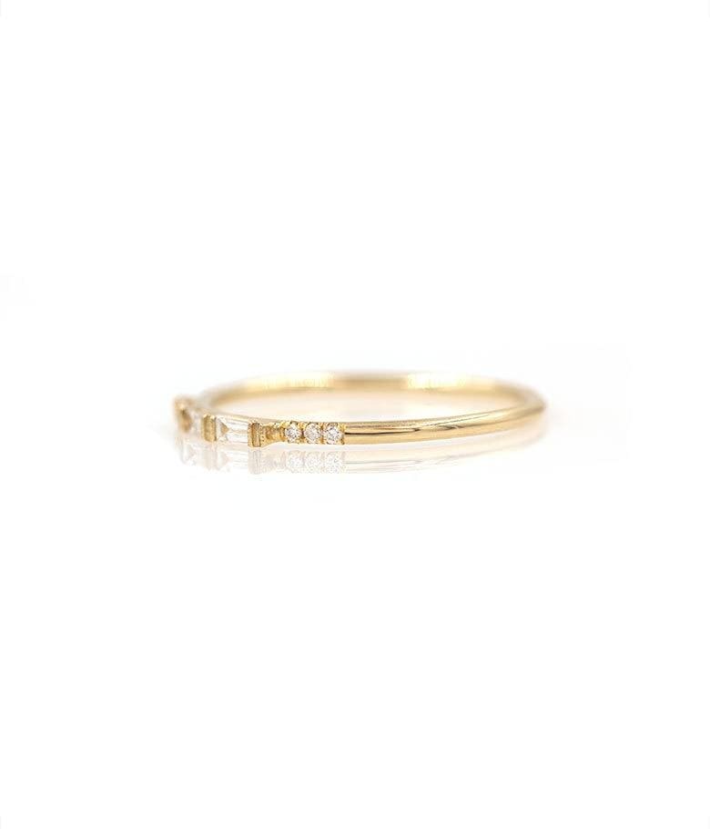 Triple Baguette and Pave Diamond Band - LoveAudryRose.com