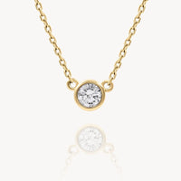 White Diamond Bezel Necklace